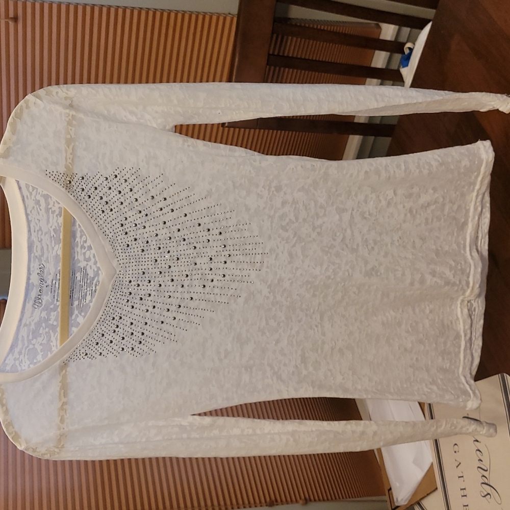 Wrangler sequin top, size Small, white